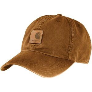 Carhartt Men's Brown Canvas Adjustable Straight Cotton Hook-and-loop Cap